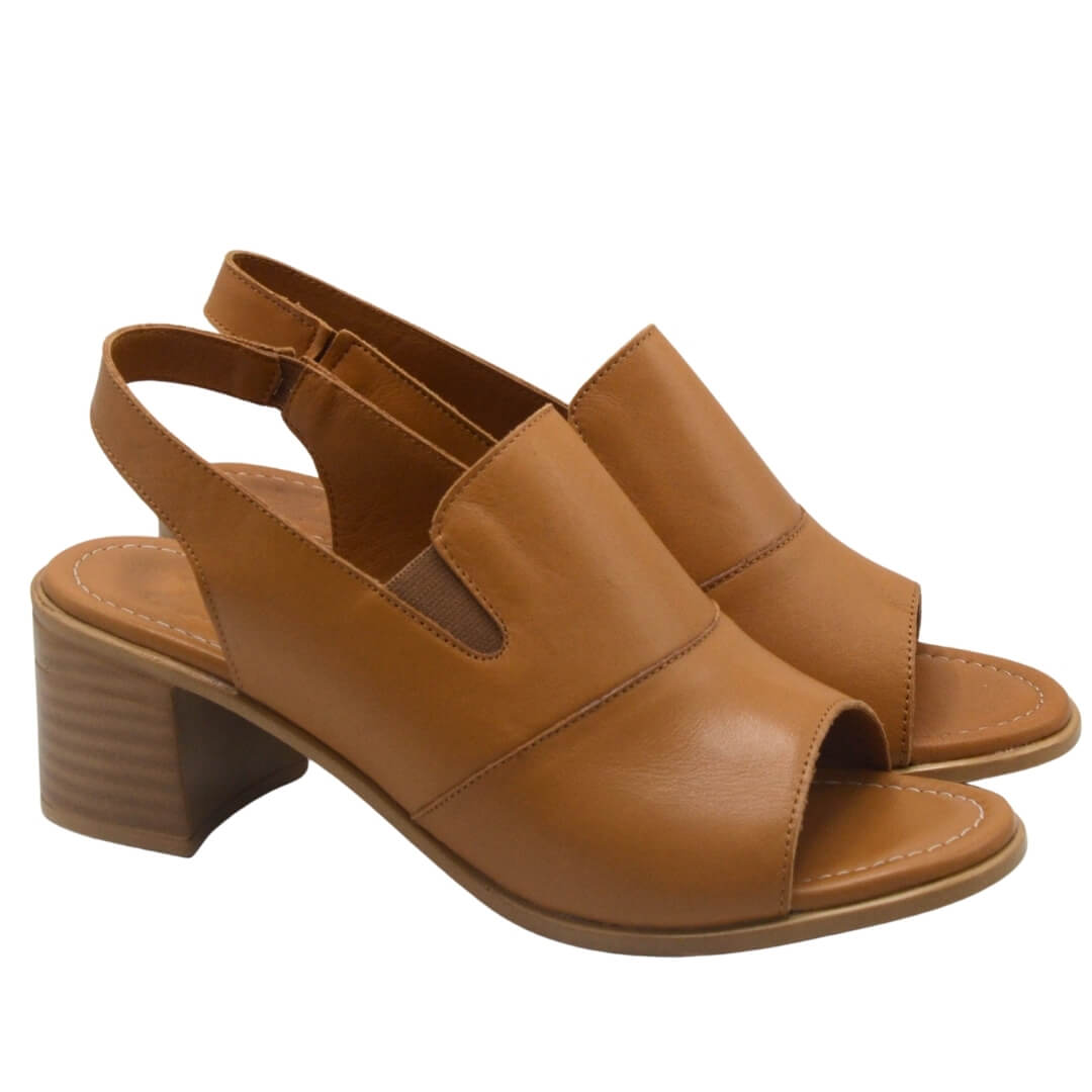 Venüs Deri Kadın Topuklu Sandalet Taba 24381825Y 