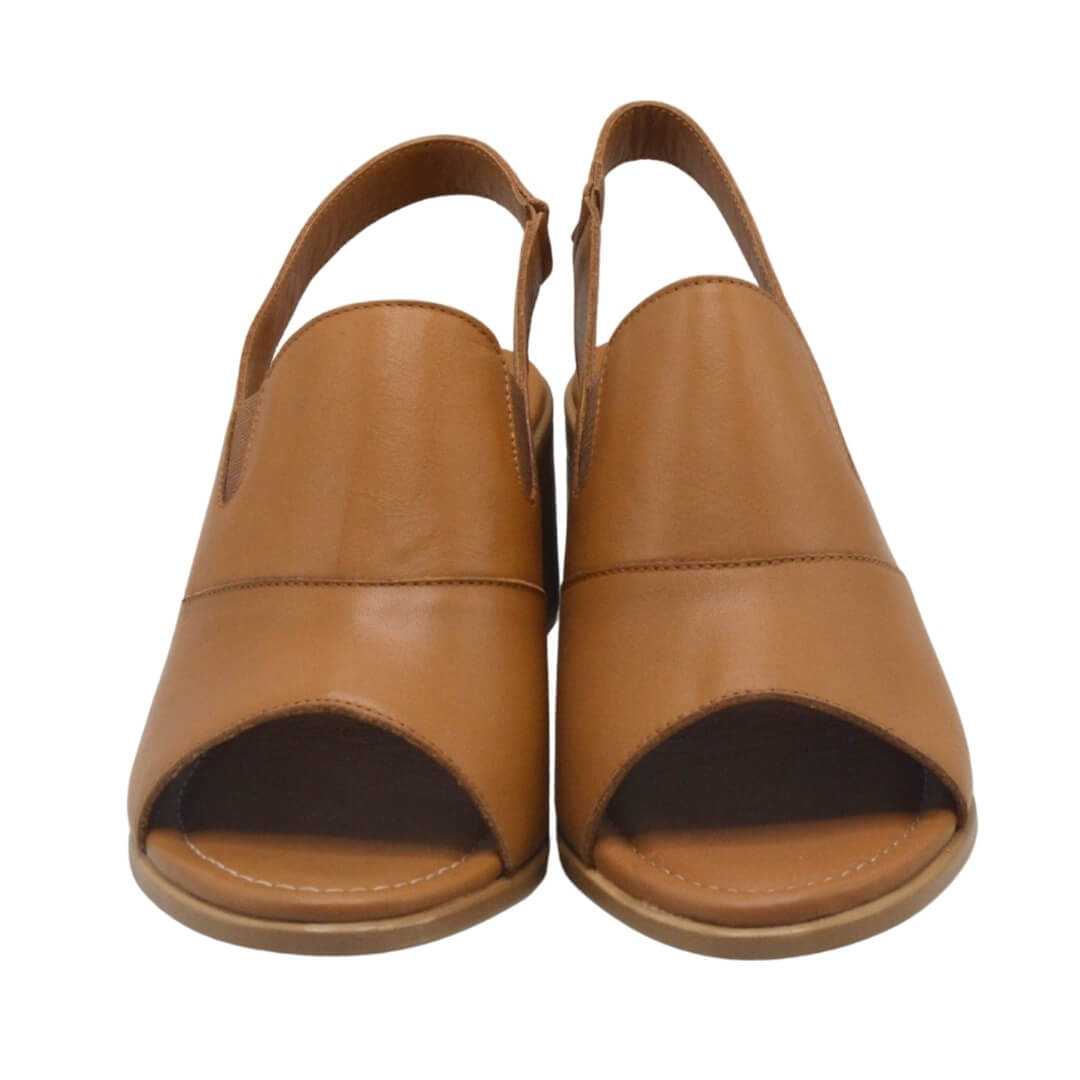 Venüs Deri Kadın Topuklu Sandalet Taba 24381825Y - 6