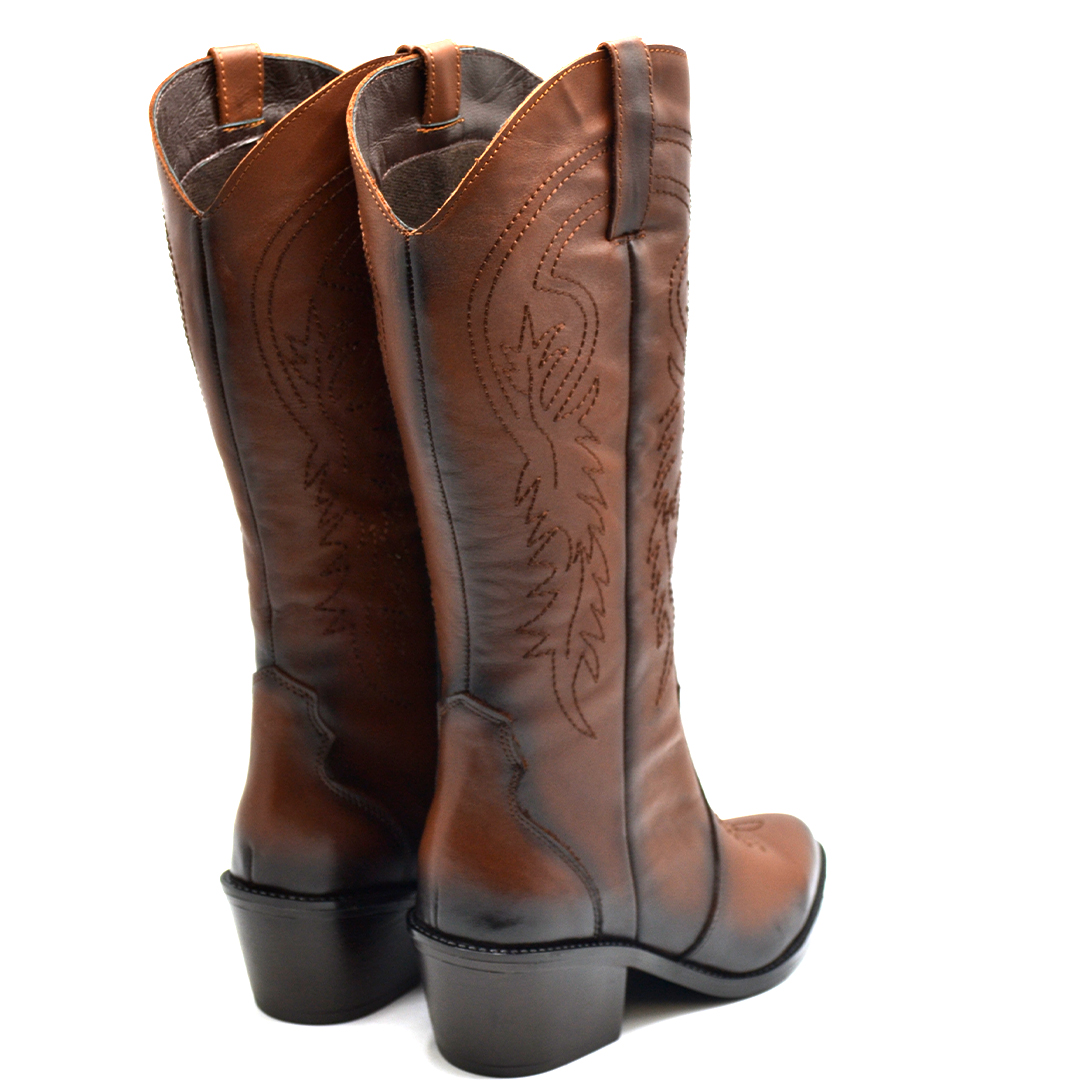 Venüs Deri Kadın Kovbot Çizme Taba 2454103K - Thumbnail