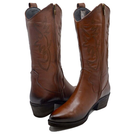  Venüs Deri Kadın Kovboy Bot Taba 25440005K - 4