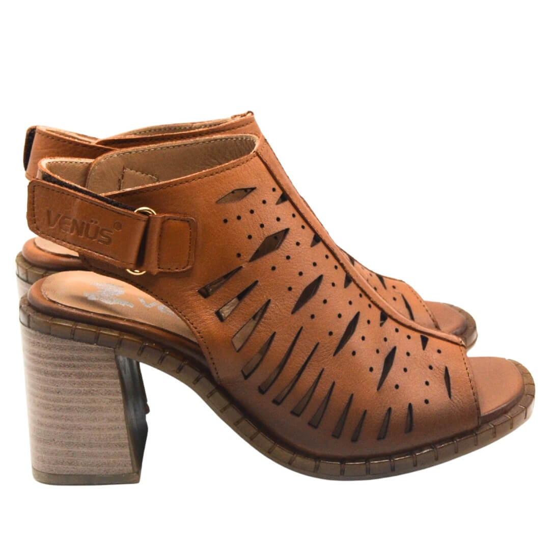 Venüs Deri Kadın Topuklu Sandalet Taba 2511905Y