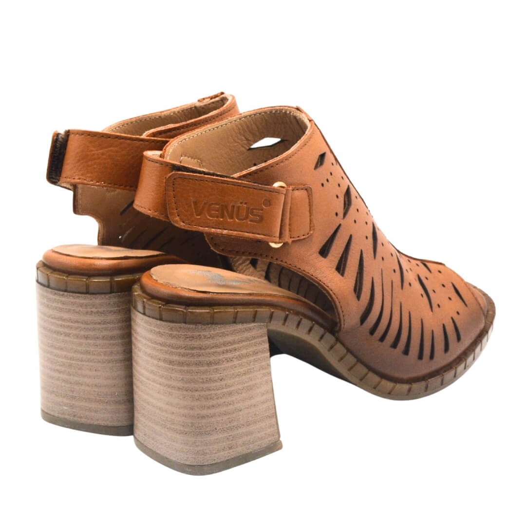 Venüs Deri Kadın Topuklu Sandalet Taba 2511905Y