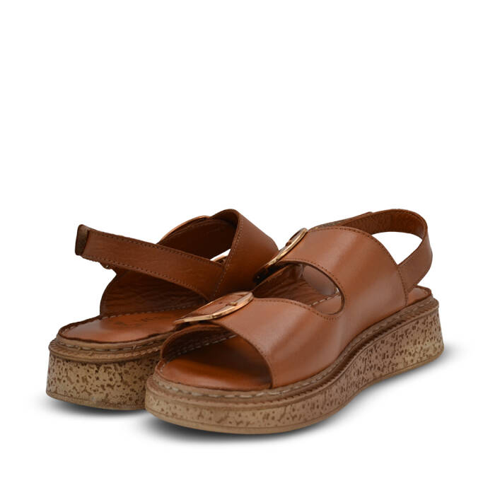 Venüs Deri Kadın Düz Sandalet Taba 26322476Y - 4