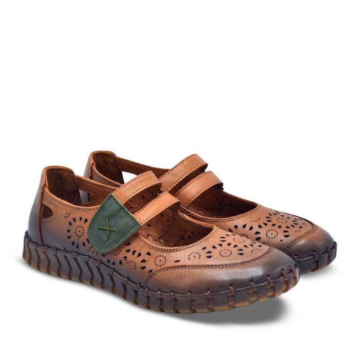 Venüs Deri Kadın Casual Ayakkabı Taba-Yeşil 2010728Y - 1