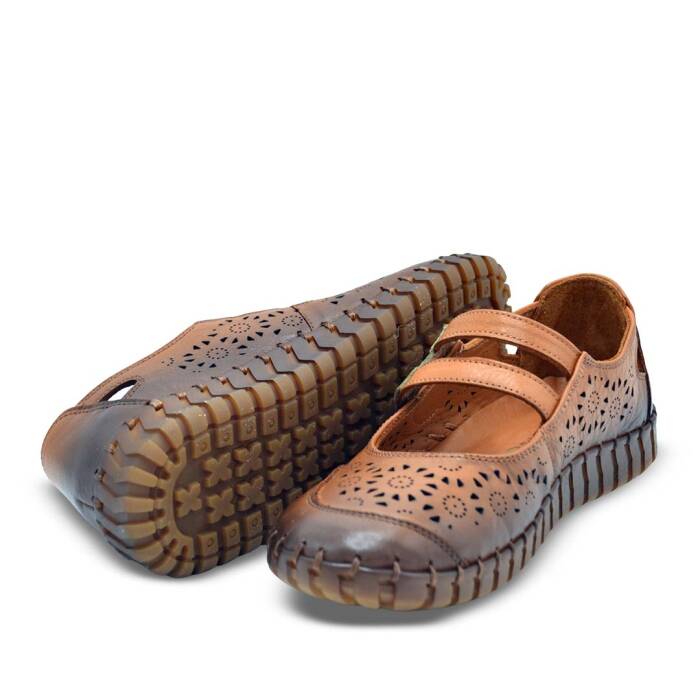 Venüs Deri Kadın Casual Ayakkabı Taba-Yeşil 2010728Y - 5