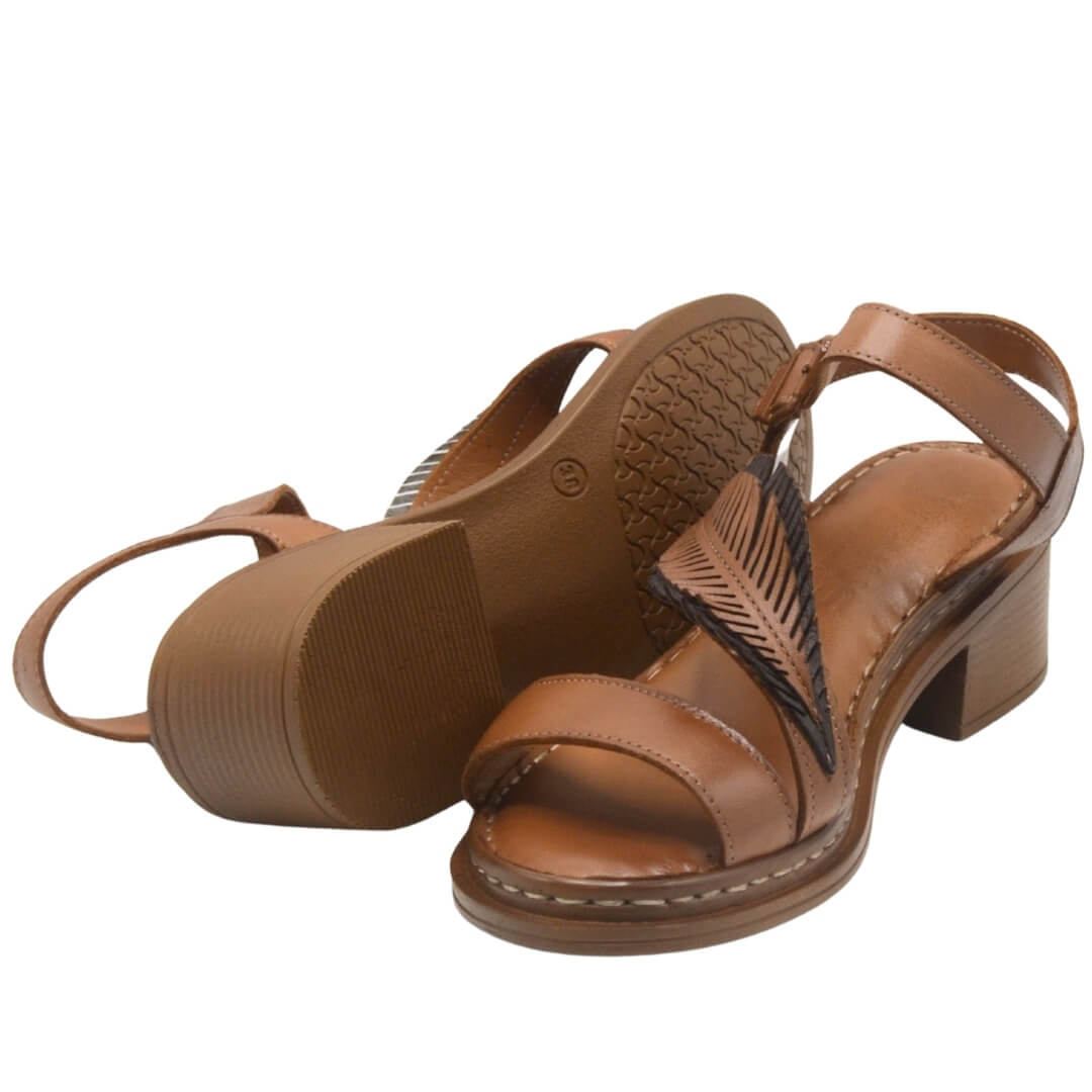 Venüs Deri Kadın Topuklu Sandalet Taba-Kahve 25020310Y