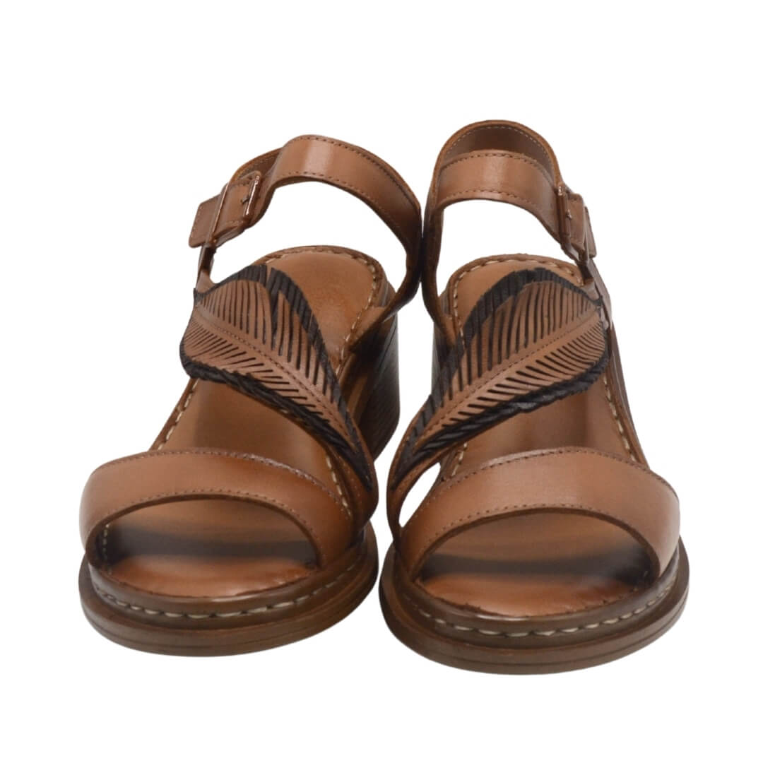 Venüs Deri Kadın Topuklu Sandalet Taba-Kahve 25020310Y - Thumbnail