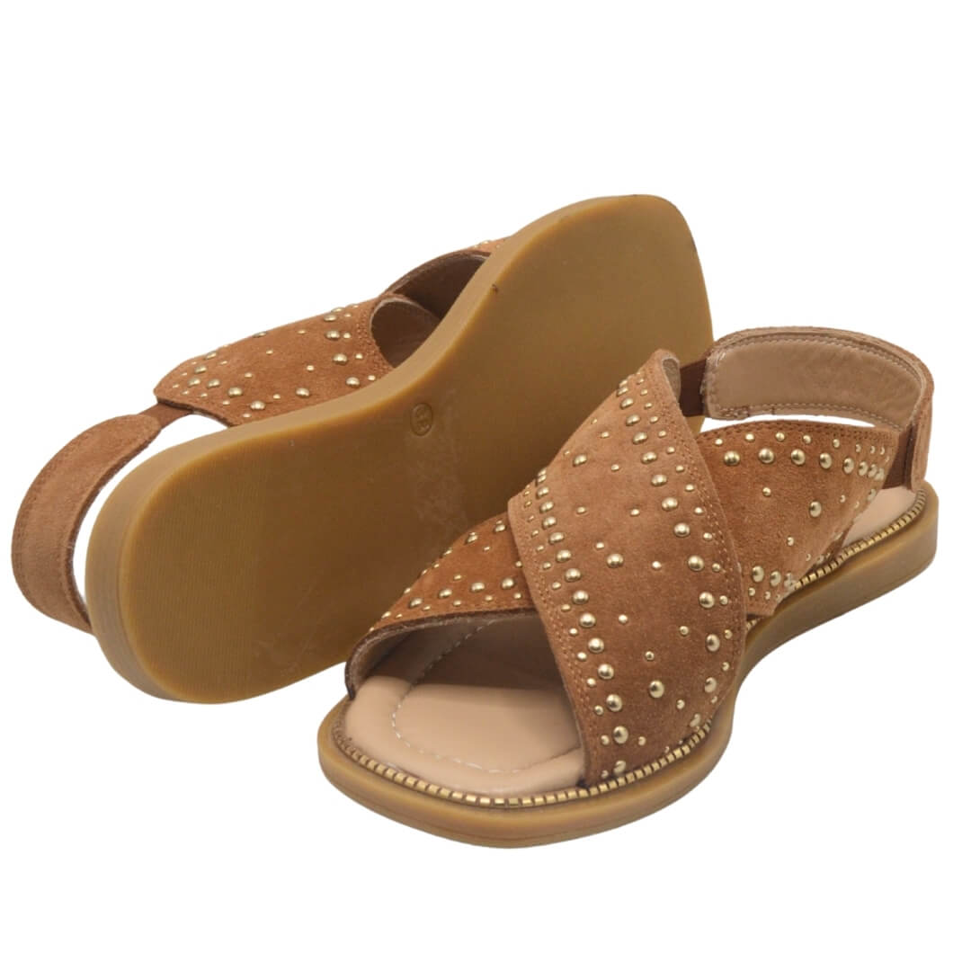 Venüs Deri Kadın Süet Sandalet Taba 2512204Y - Thumbnail