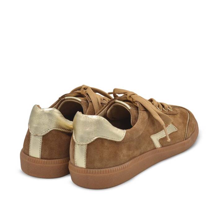 Venüs Deri Kadın Süet Sneakers Ayakkabı Taba-Altın 2609902Y - 3