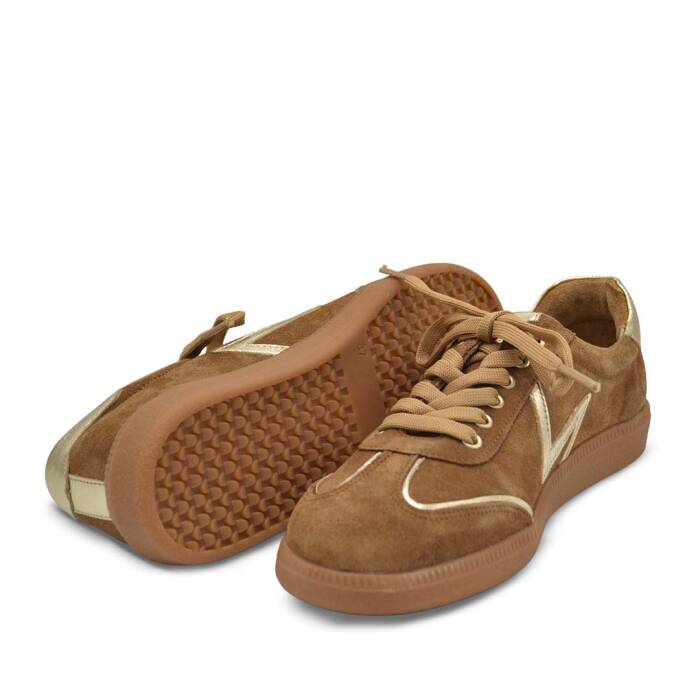 Venüs Deri Kadın Süet Sneakers Ayakkabı Taba-Altın 2609902Y - 5