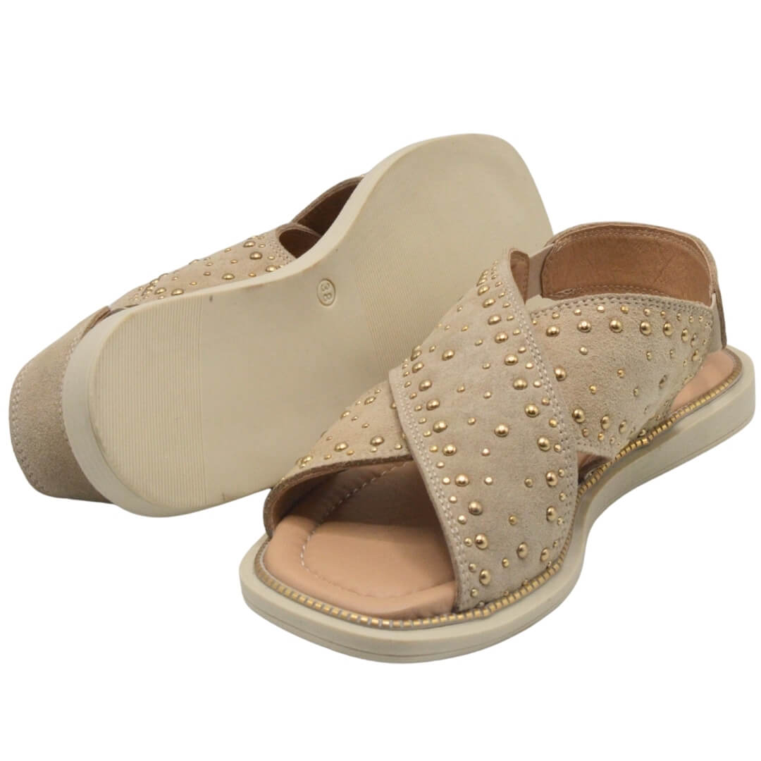 Venüs Deri Kadın Süet Sandalet Taş 2512204Y - Thumbnail