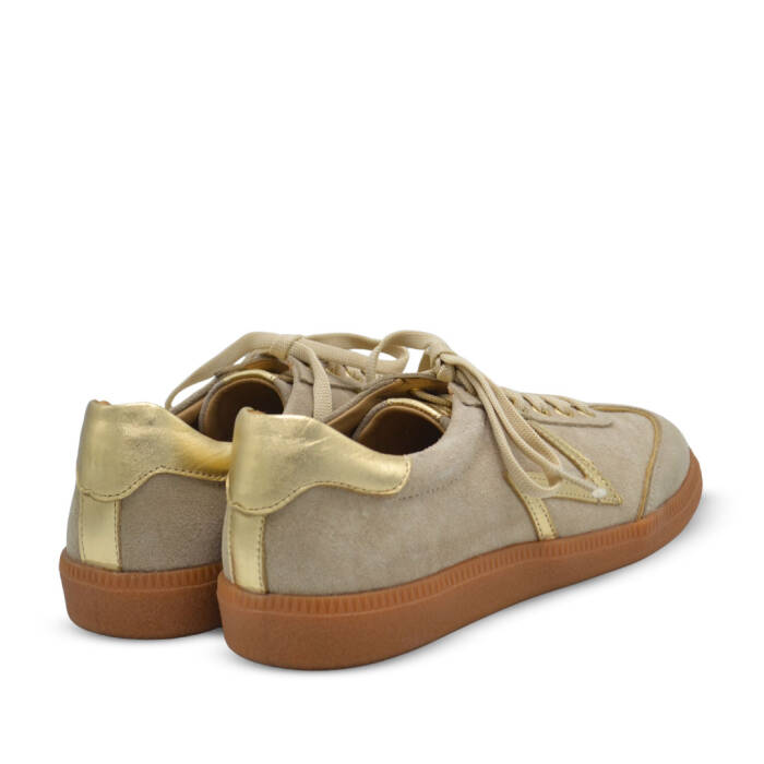 Venüs Deri Kadın Süet Sneakers Ayakkabı Taş-Altın 2609902Y - 3