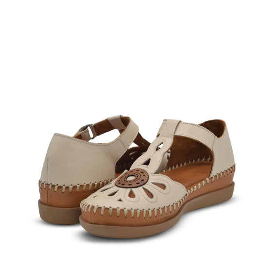 Venüs Deri Kadın Dolgu Topuklu Sandalet Bej 18793505Y - 3