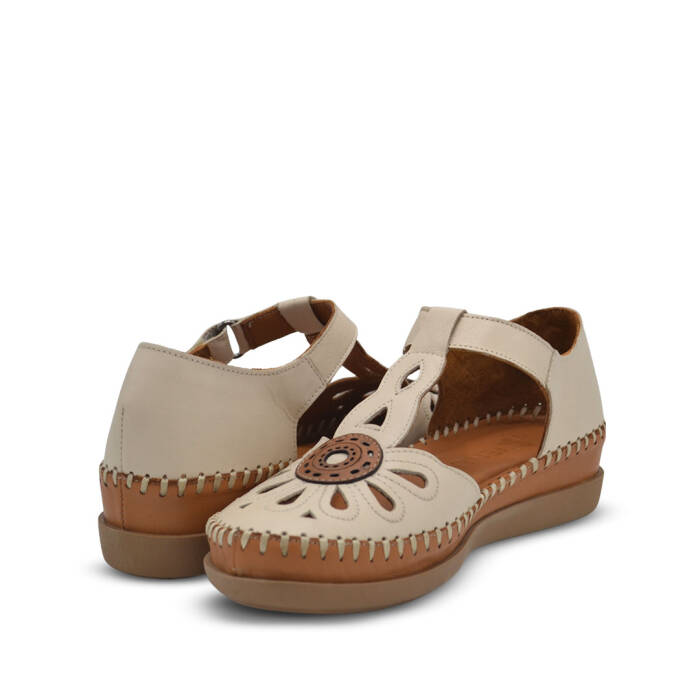 Venüs Deri Kadın Dolgu Topuklu Sandalet Bej 18793505Y - 3