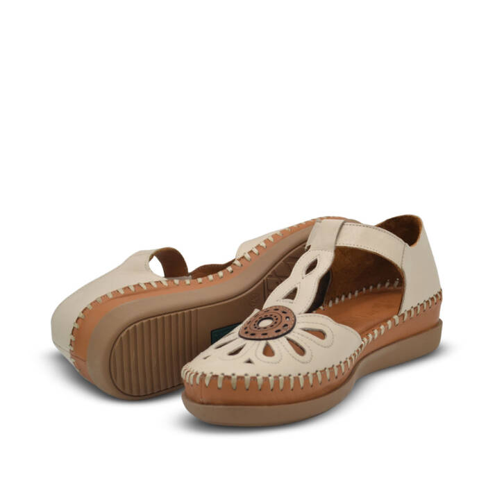 Venüs Deri Kadın Dolgu Topuklu Sandalet Bej 18793505Y - 4