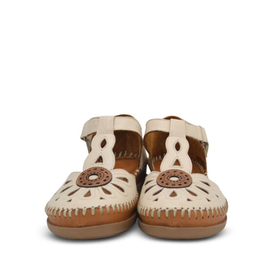 Venüs Deri Kadın Dolgu Topuklu Sandalet Bej 18793505Y - 5