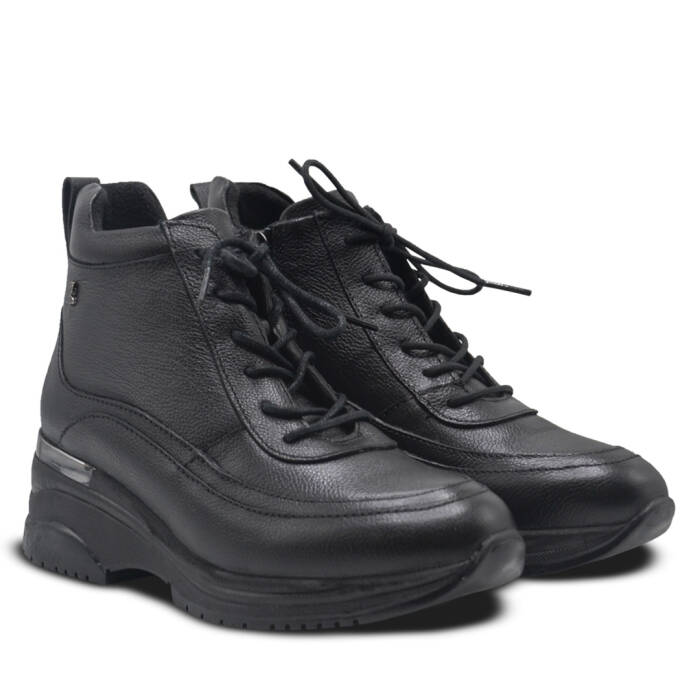 Venus Women's Leather Airflow Boots - Black 2313091K - 1