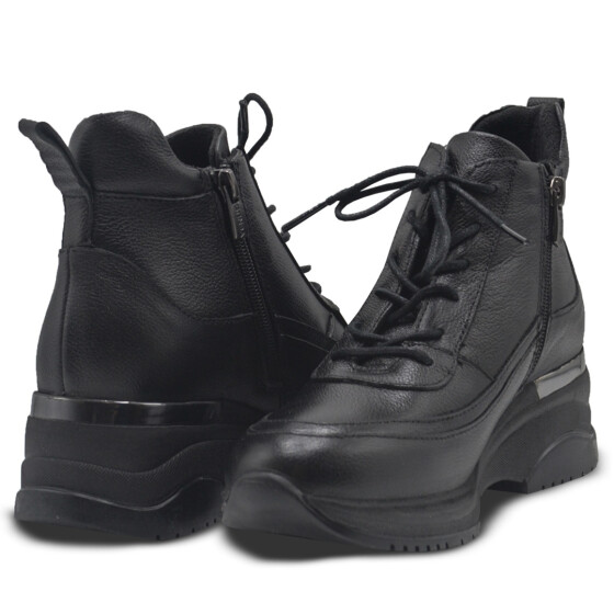 Venus Women's Leather Airflow Boots - Black 2313091K - 4