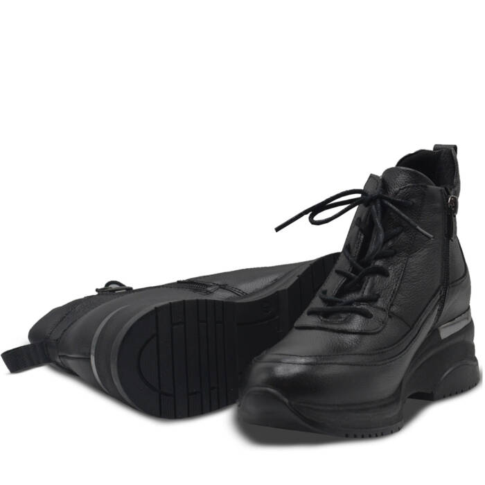 Venus Women's Leather Airflow Boots - Black 2313091K - 5