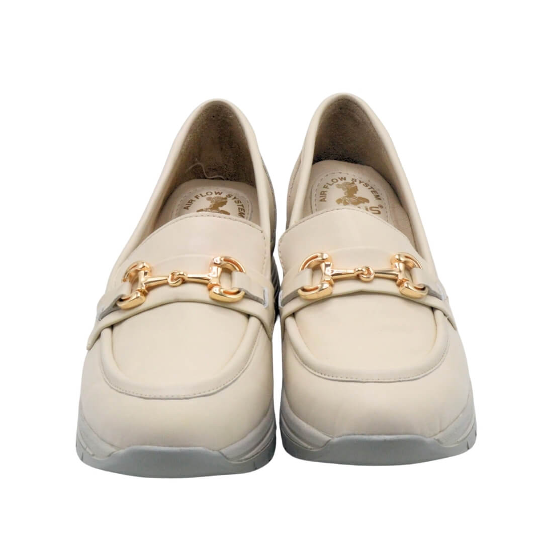 Venus Women's Leather Airflow Comfort Shoes - Beige 2313054Y - 5