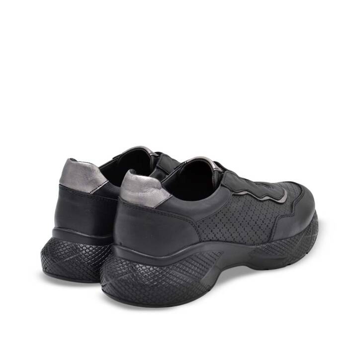 Venus Women's Leather Airflow Comfort Shoes - Black/Platinum 2216636Y - 3