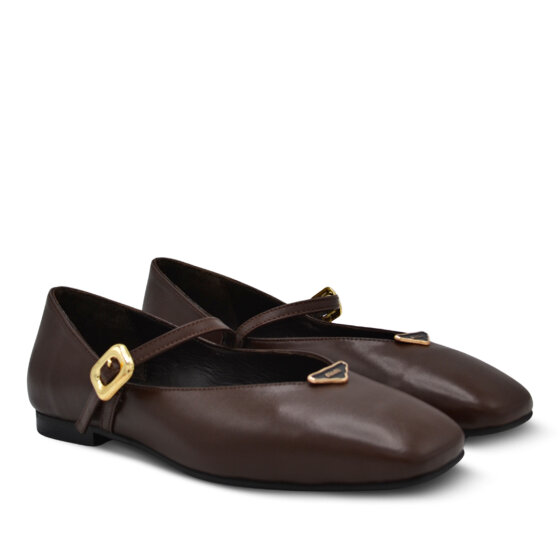 Venus Women's Leather Ballet Flats - Brown 2511109Y