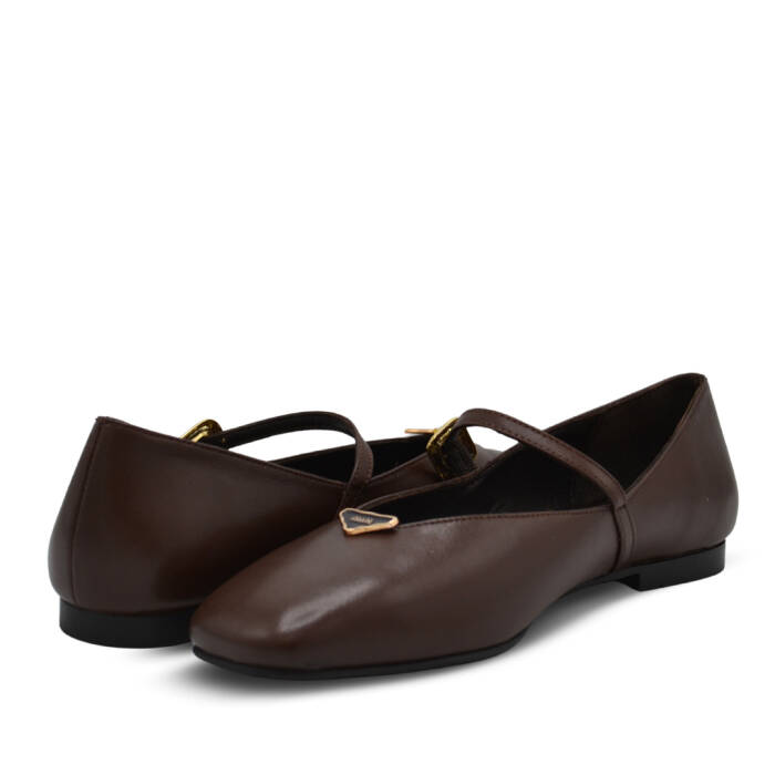 Venus Women's Leather Ballet Flats - Brown 2511109Y - 4
