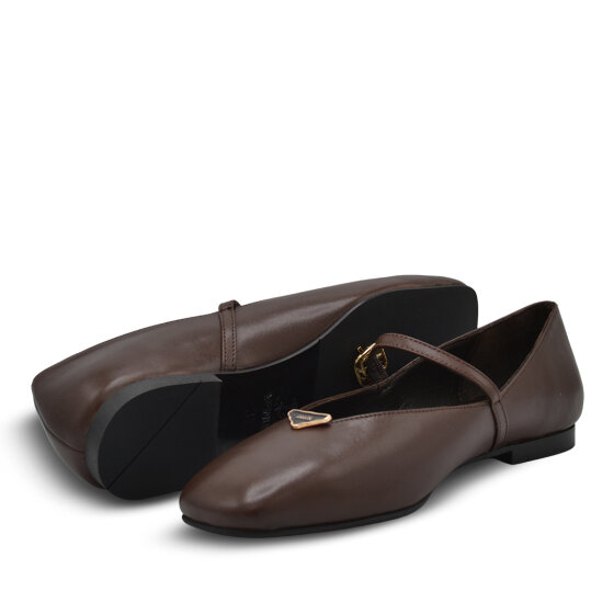 Venus Women's Leather Ballet Flats - Brown 2511109Y - 5