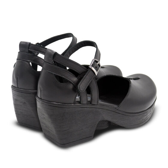 Venus Women's Leather Block Heel Sandals - Black 1912502Y - 3