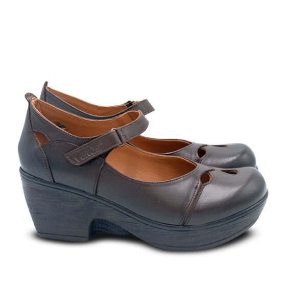 Venus Women's Leather Block Heel Shoes - Brown 1912501Y (1)