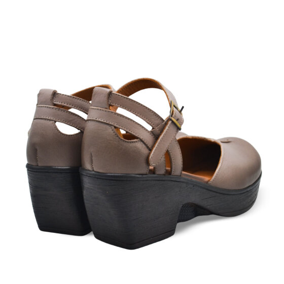 Venus Women's Leather Block Heel Shoes - Mink Taupe 1912502Y - 3