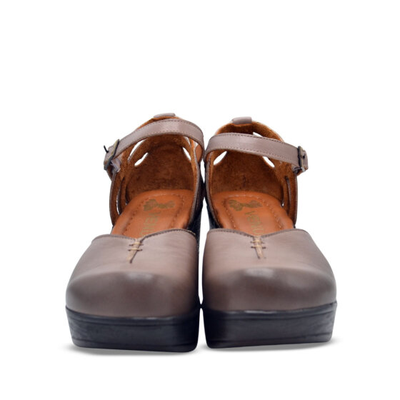 Venus Women's Leather Block Heel Shoes - Mink Taupe 1912502Y - 6