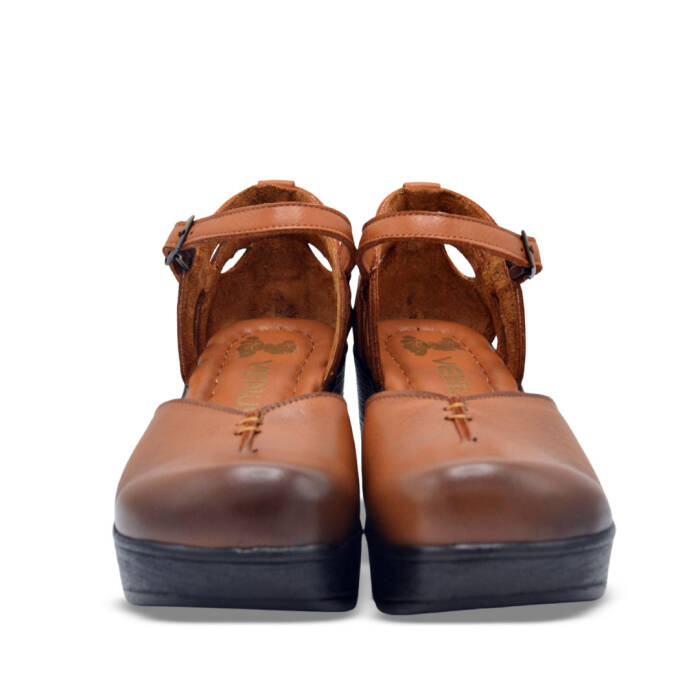 Venus Women's Leather Block Heel Shoes - Tan 1912502Y - 6