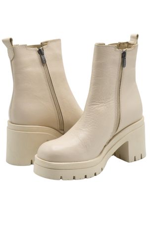 Venus Women's Leather Casual Ankle Boots - Beige 2351305K - 5