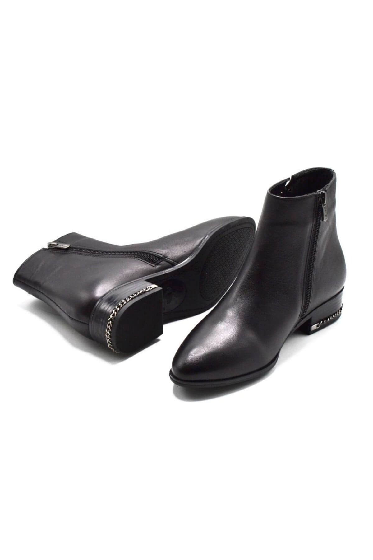 Venus Women's Leather Casual Ankle Boots - Black 2152703K - 5