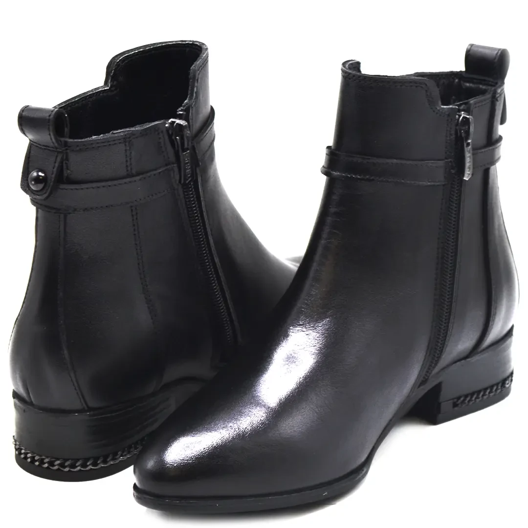 Venus Women's Leather Casual Ankle Boots - Black 2152711K - 4