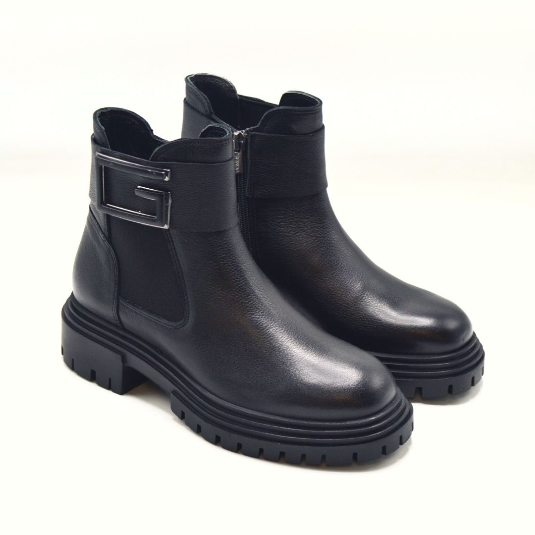 Venus Women's Leather Casual Ankle Boots - Black 2253852K