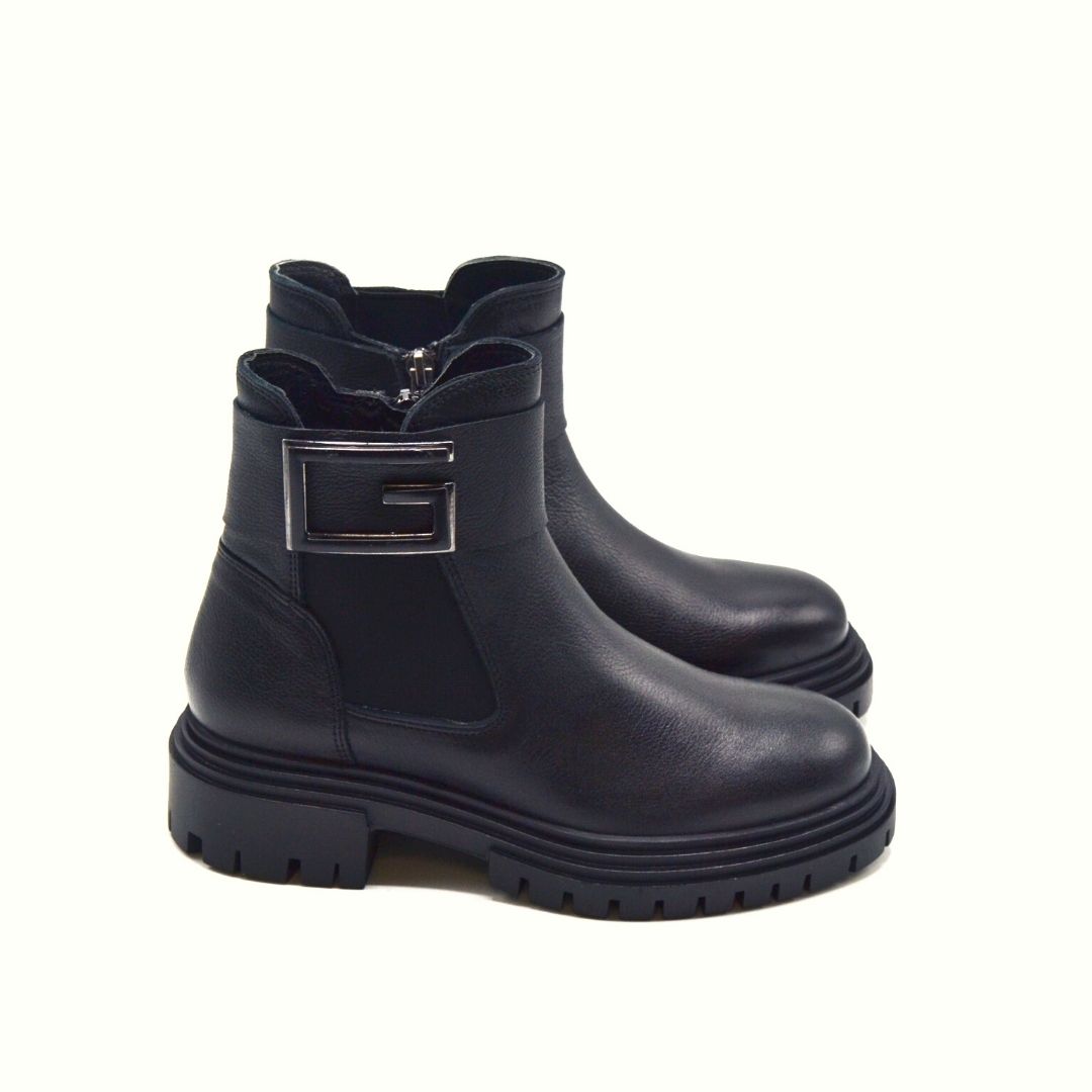 Venus Women's Leather Casual Ankle Boots - Black 2253852K (1)