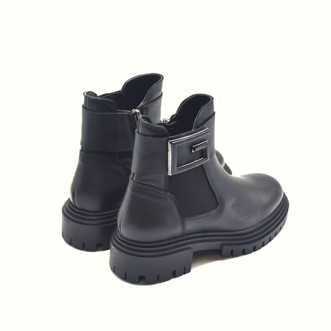 Venus Women's Leather Casual Ankle Boots - Black 2253852K - 4