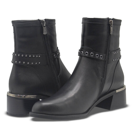 Venus Women's Leather Casual Ankle Boots - Black 2352403K - 4