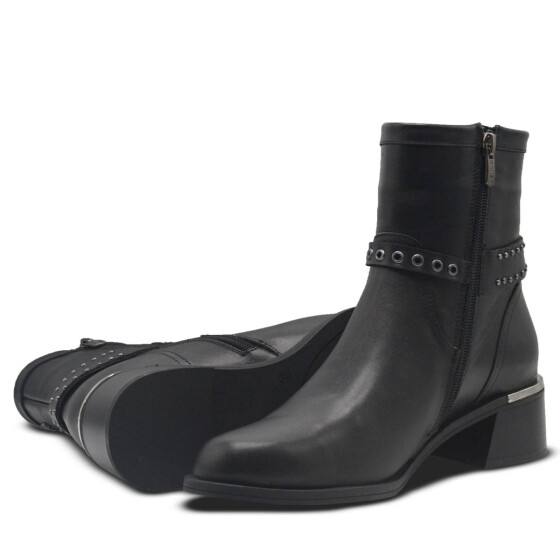 Venus Women's Leather Casual Ankle Boots - Black 2352403K - 5