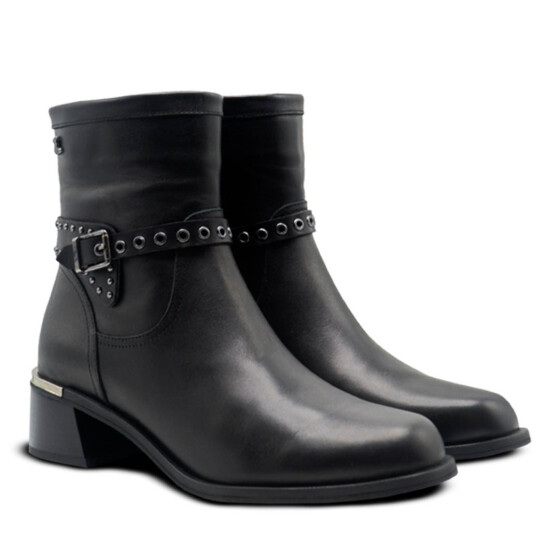 Venus Women's Leather Casual Ankle Boots - Black 2352403K