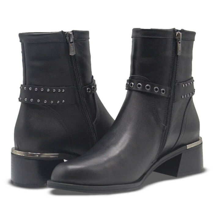 Venus Women's Leather Casual Ankle Boots - Black 2352403K - 4