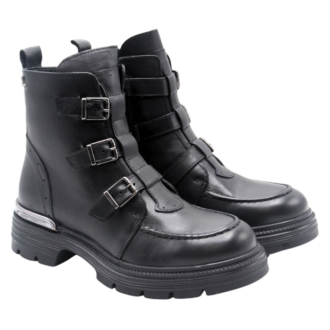 Venus Women's Leather Casual Ankle Boots - Black 2353511K
