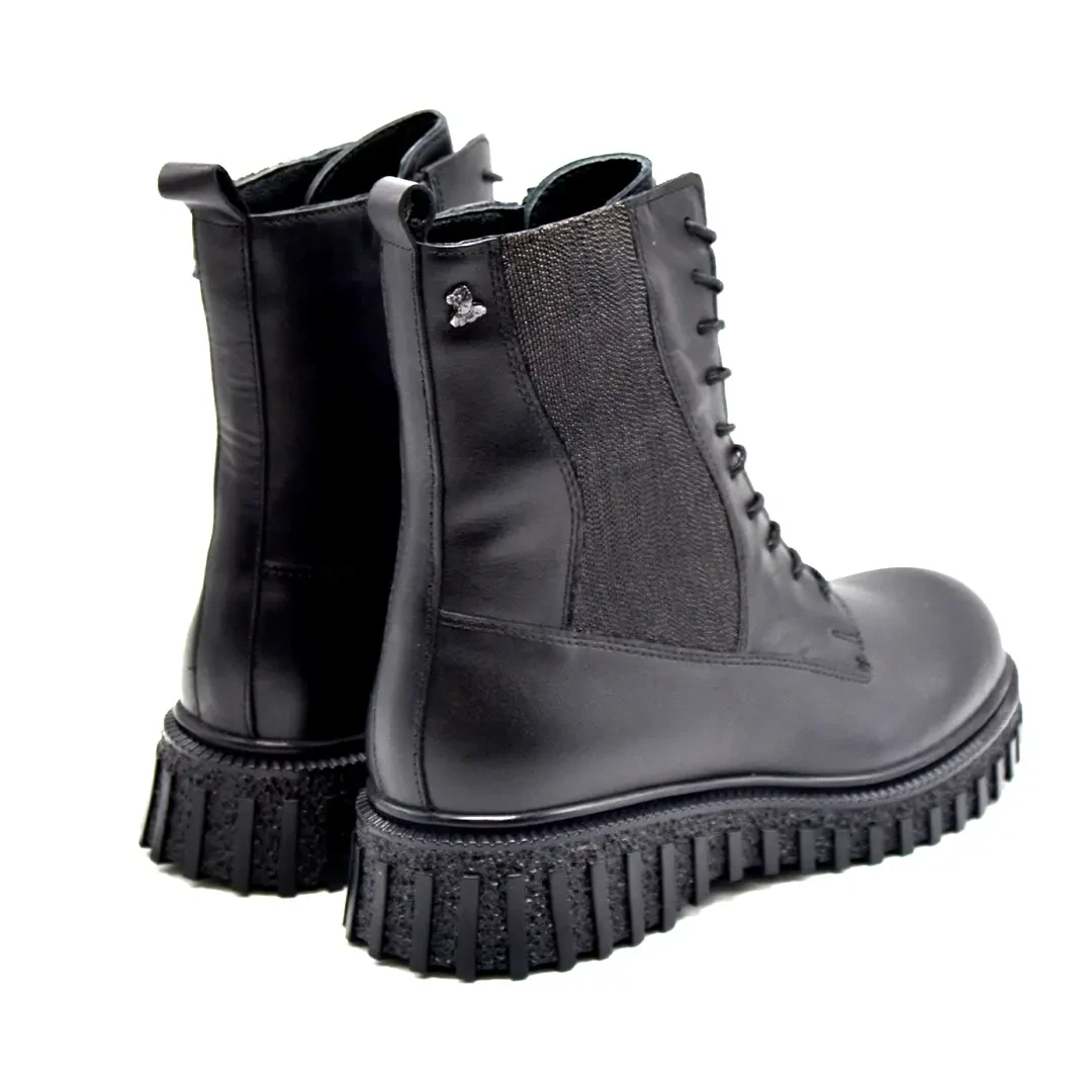 Venus Women's Leather Casual Ankle Boots - Black 2452606K - 3