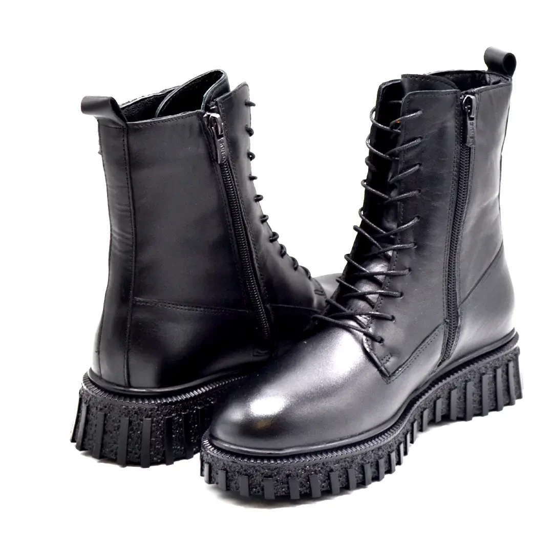 Venus Women's Leather Casual Ankle Boots - Black 2452606K - 4