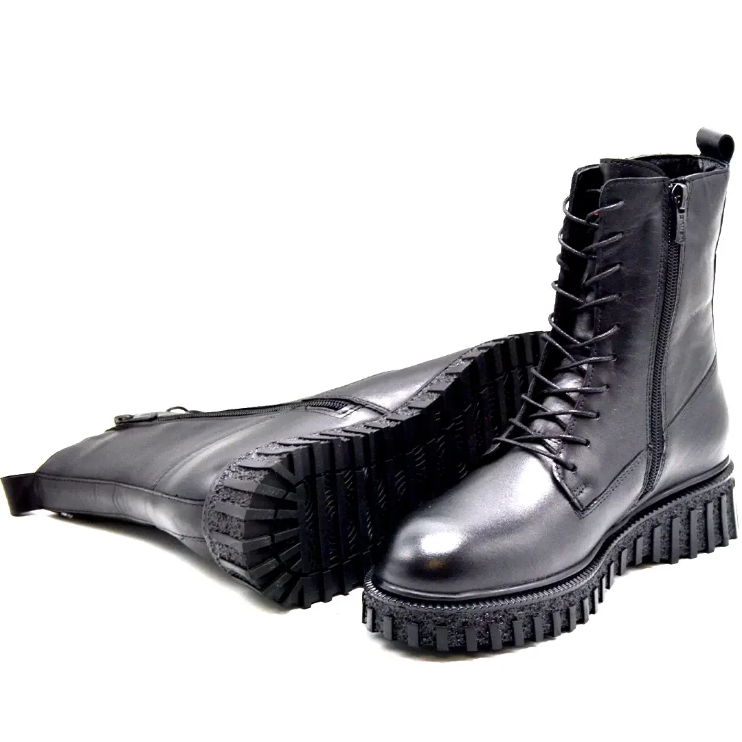 Venus Women's Leather Casual Ankle Boots - Black 2452606K - 5