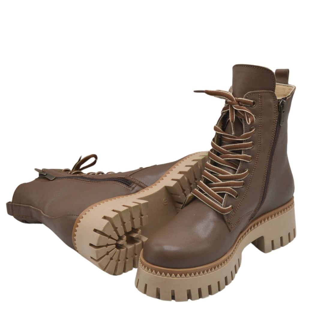 Venus Women's Leather Casual Ankle Boots - Mink Taupe 2251801K - 5