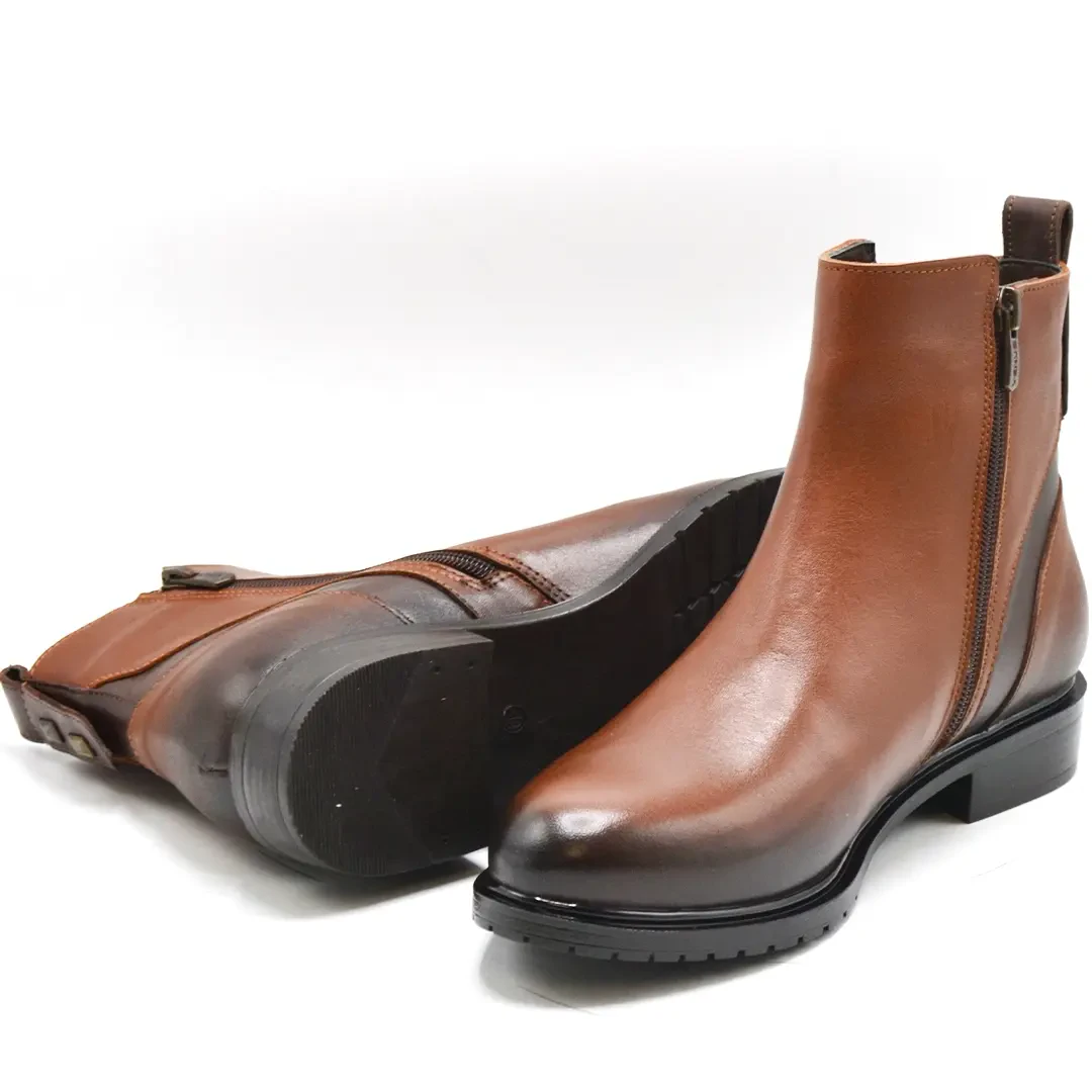 Venus Women's Leather Casual Ankle Boots - Tan 20740K - 5