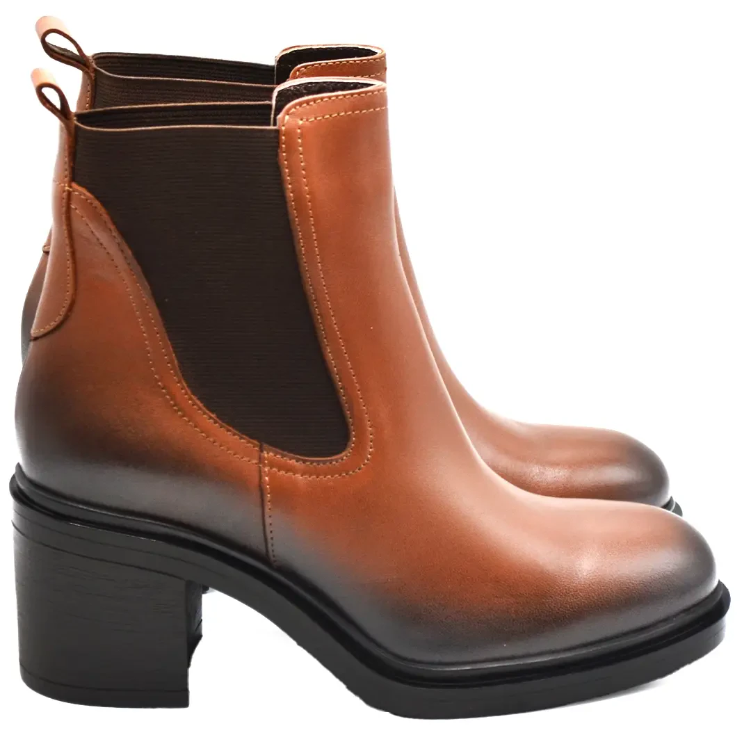 Venus Women's Leather Casual Ankle Boots - Tan 2453102K - 2